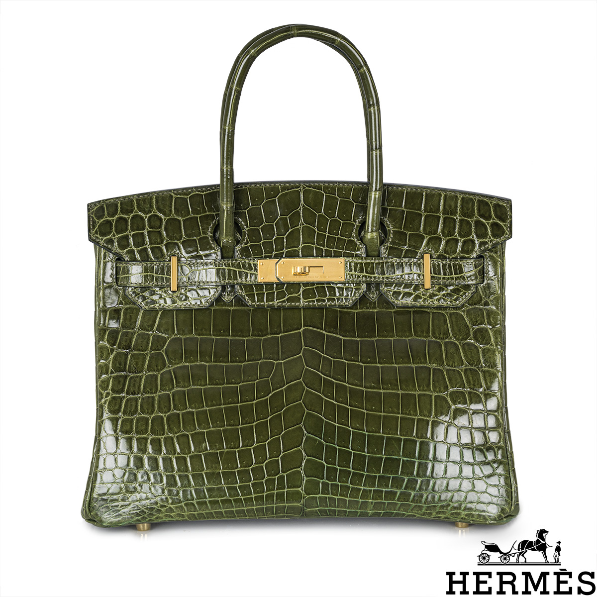 Hermés Birkin 30cm Vert Veronese Shiny Niloticus Crocodile GHW